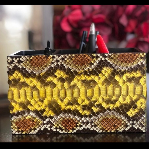 Real Genuine Snakeskin Office Desktop Organizer